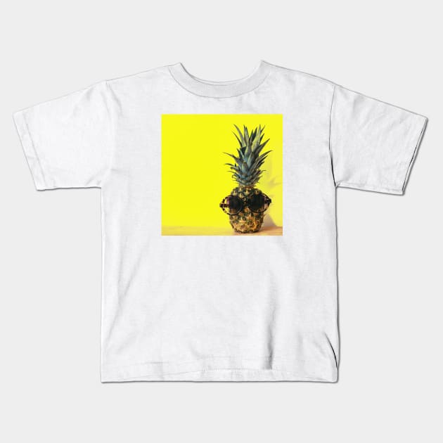 Sunny Pineapple Kids T-Shirt by mazdesigns